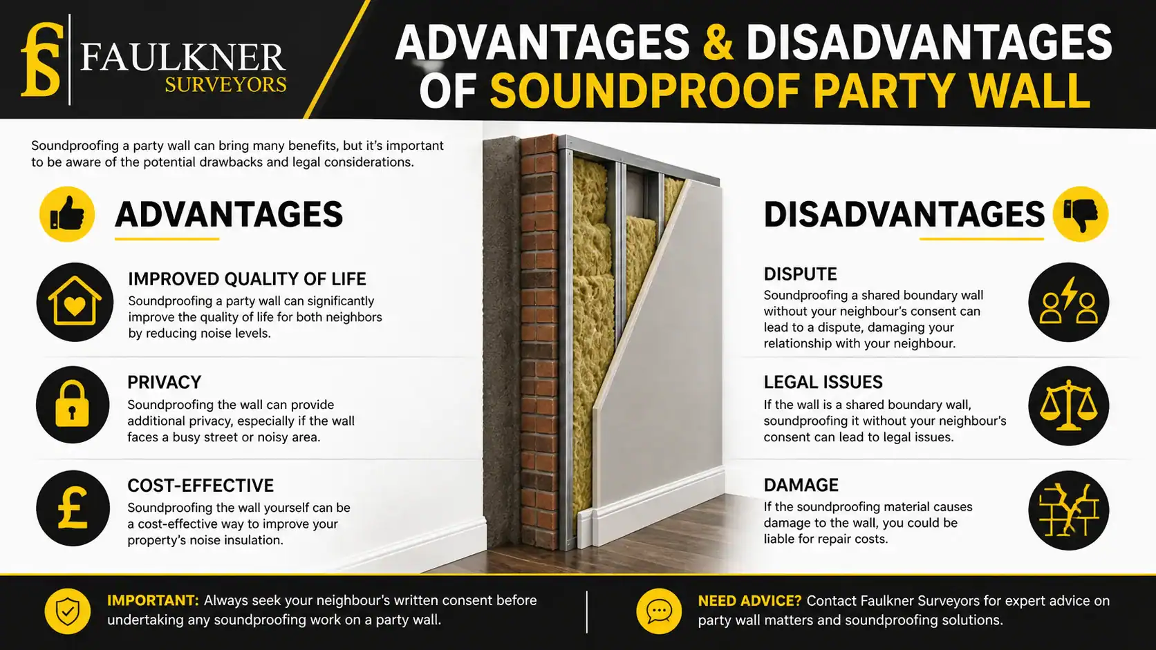 Can you soundproof a Party wall? 2 Advantages and Disadvantages of Soundproof Party Wall Bicester